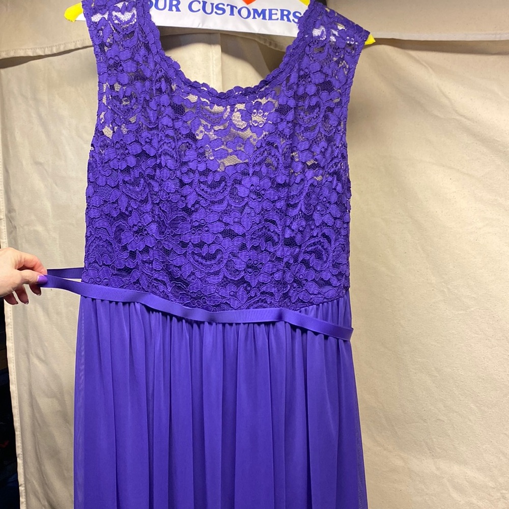 Purple David’s bridal dinner dance dress worn once